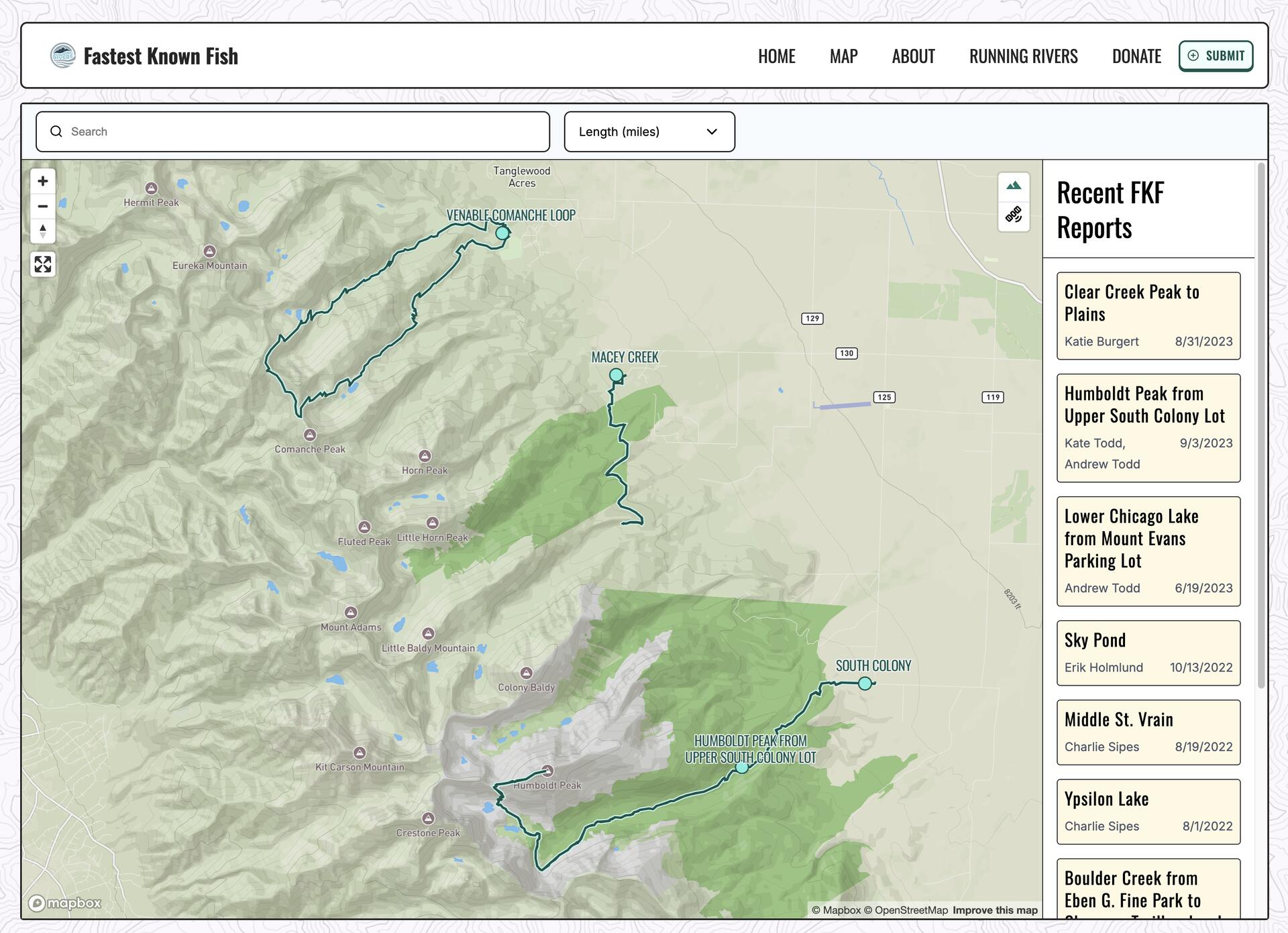 Fastest Known Fish interactive route explorer